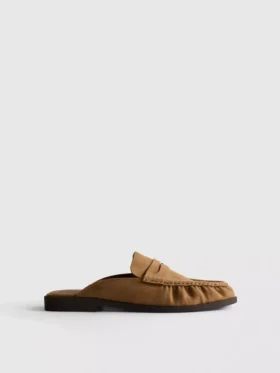 Sandalias tipo mocasín de ante sintético