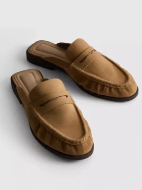 Sandalias tipo mocasín de ante sintético
