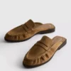 Sandalias tipo mocasín de ante sintético