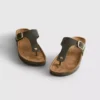 Sandalias tipo mule con barra en T y hebilla