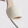 Sandalias tipo mule con zapatos de tacón grueso y perlas de imitación
