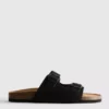 Sandalias tipo mules con doble correa de hebilla