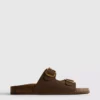 Sandalias tipo mules con doble correa de hebilla