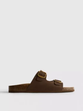 Sandalias tipo mules con doble correa de hebilla