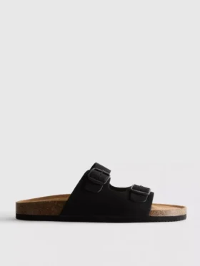 Sandalias tipo mules con doble correa de hebilla