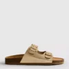 Sandalias tipo mules con doble correa de hebilla