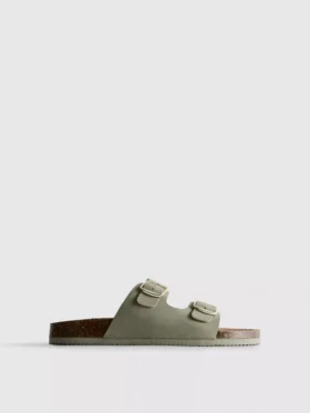 Sandalias tipo mules con doble correa de hebilla