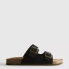 Sandalias tipo mules con doble correa de hebilla