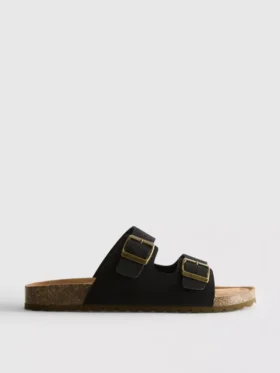 Sandalias tipo mules con doble correa de hebilla