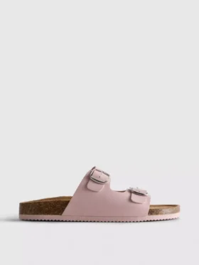 Sandalias tipo mules con doble correa de hebilla