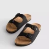 Sandalias tipo mules con doble correa de hebilla