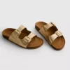 Sandalias tipo mules con doble correa de hebilla