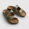 Sandalias tipo mules con doble correa de hebilla