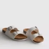 Sandalias tipo mules con doble correa de hebilla