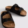 Sandalias tipo mules con doble correa de hebilla