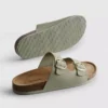 Sandalias tipo mules con doble correa de hebilla