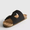 Sandalias tipo mules con doble correa de hebilla