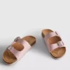 Sandalias tipo mules con doble correa de hebilla