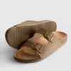 Sandalias tipo mules con doble correa de hebilla