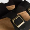 Sandalias tipo mules con doble correa de hebilla