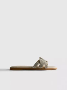 Sandalias tipo mules con pedrería