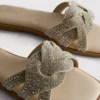 Sandalias tipo mules con pedrería