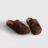 Sandalias tipo zueco con borlas de ante sintético