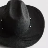 Sombrero de vaquero de paja con ribete