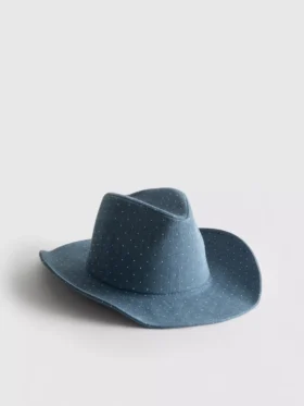 Sombrero vaquero de denim con tachuelas