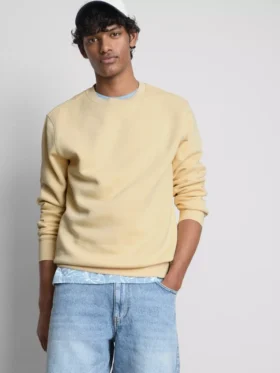 Sudadera básica de cuello redondo