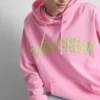 Sudadera con capucha de alto contenido en algodón y estampado universitario