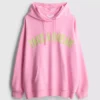 Sudadera con capucha de alto contenido en algodón y estampado universitario