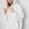 Sudadera con capucha y cremallera floral de alto contenido en algodón