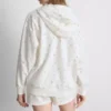 Sudadera con capucha y cremallera floral de alto contenido en algodón