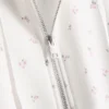 Sudadera con capucha y cremallera floral de alto contenido en algodón