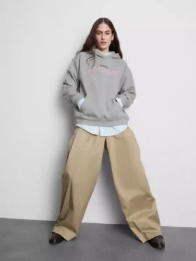 Sudadera con capucha y estampado, mezcla de algodón