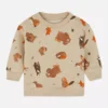 Sudadera de cuello redondo con animales del bosque