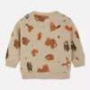 Sudadera de cuello redondo con animales del bosque