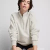 Sudadera de mezcla de algodón con media cremallera