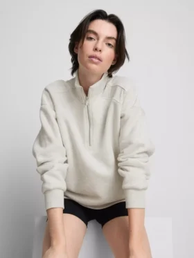 Sudadera de mezcla de algodón con media cremallera
