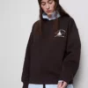 Sudadera estampada de mezcla de algodón de corte holgado