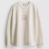 Sudadera gráfica holgada de mezcla de algodón