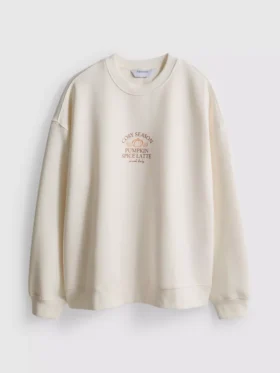 Sudadera gráfica holgada de mezcla de algodón