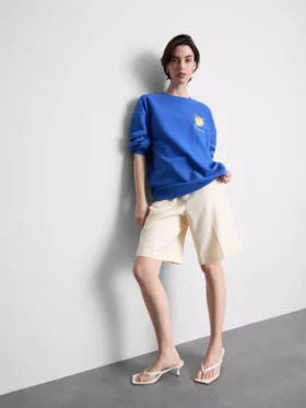 Sudadera holgada de color limón con alto contenido en algodón