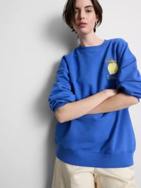 Sudadera holgada de color limón con alto contenido en algodón