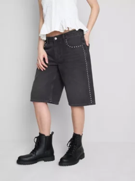 The Primark Scene | Pantalones cortos vaqueros de algodón con tachuelas