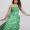 The Primark Scene | Vestido midi bandeau a rayas fruncido