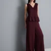 Top arrugado con cuello en V