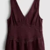 Top arrugado con cuello en V