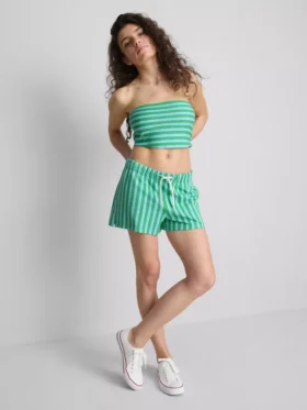 Top bandeau corto a rayas con alto contenido en algodón